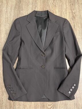 Theory Black Wool Blend Blazer Jacket Women’s Size 0 Tailored Career
